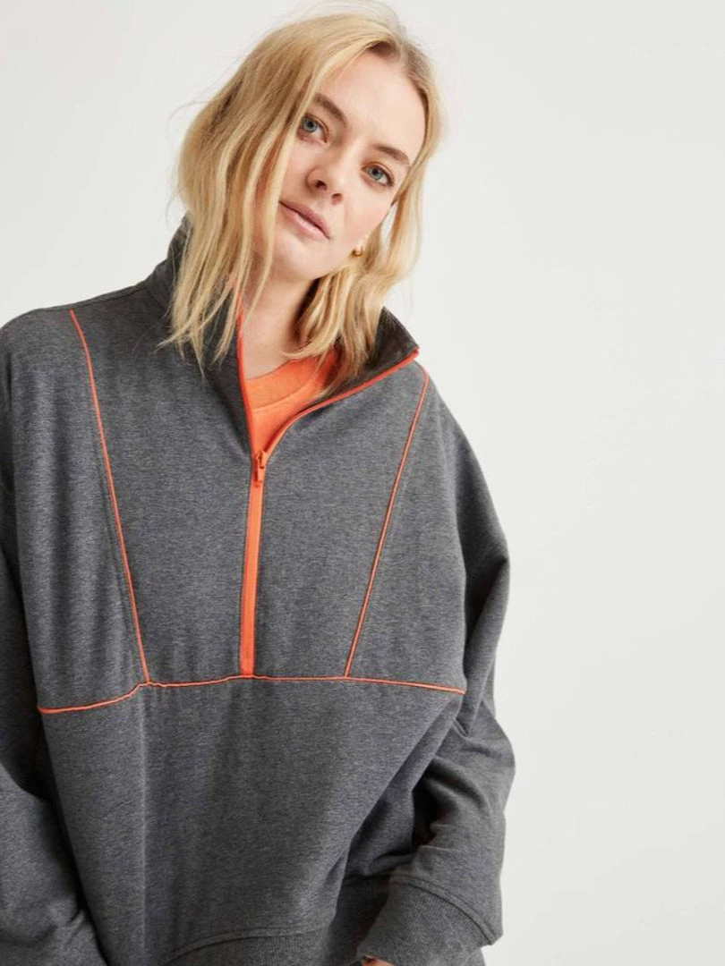 RicherPoorer Terry Mockneck Sweatshirt - Grey Clothing 3 RicherPoorer Terry Mockneck Sweatshirt - Grey Clothing