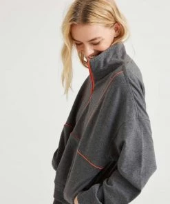 RicherPoorer Terry Mockneck Sweatshirt - Grey Clothing 12 RicherPoorer Terry Mockneck Sweatshirt - Grey Clothing