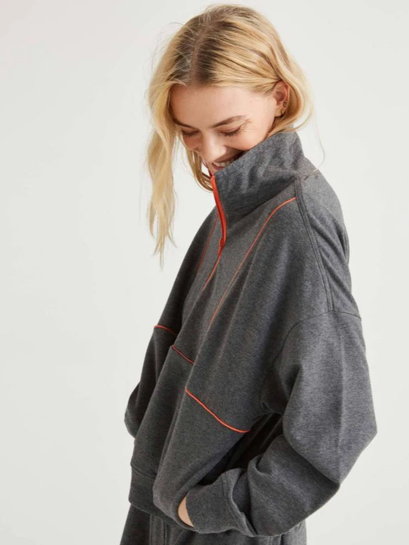 RicherPoorer Terry Mockneck Sweatshirt - Grey Clothing 7 RicherPoorer Terry Mockneck Sweatshirt - Grey Clothing