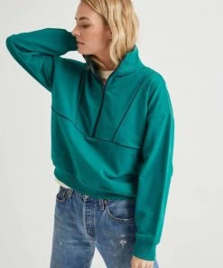 RicherPoorer Terry Mockneck Sweatshirt - Everglade