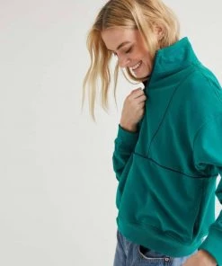 RicherPoorer Terry Mockneck Sweatshirt - Everglade 11 RicherPoorer Terry Mockneck Sweatshirt - Everglade