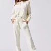 Donni Clothing Terry Henley Sweatpant- Creme