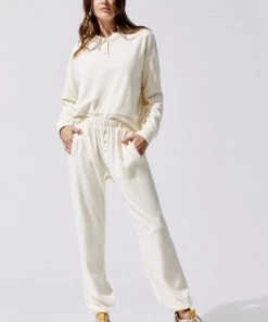 Donni Clothing Terry Henley Sweatpant- Creme