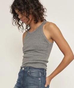 AMO Long Rib Tank - Heather Grey Clothing