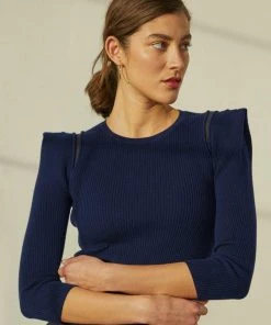 Autumn Cashmere Square Shoulder Crew W/ Sheer Armhole 9 Autumn Cashmere Square Shoulder Crew W/ Sheer Armhole