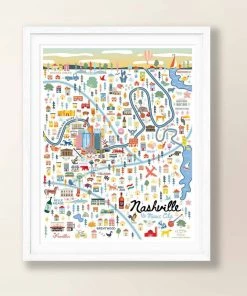 A.B. Newton Area Map Art Print - Nashville