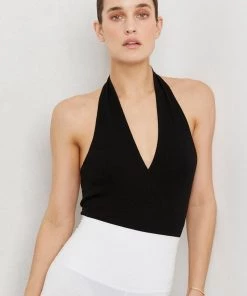 LNA Gia Halter Rib Bodysuit Clothing