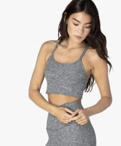 Beyond Yoga Spacedye Slim Racerback Cropped Tank - Black/White