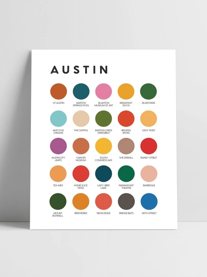Lunch City Studio Home & Gift Austin Color Palette Print 3 Lunch City Studio Home & Gift Austin Color Palette Print
