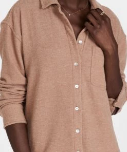 Donni Sweater Button Down - Camel