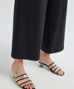 RicherPoorer Terry Wide Leg Pant - Black Clothing