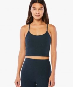 Beyond Yoga Spacedye Slim Racerback Cropped Tank - Navy