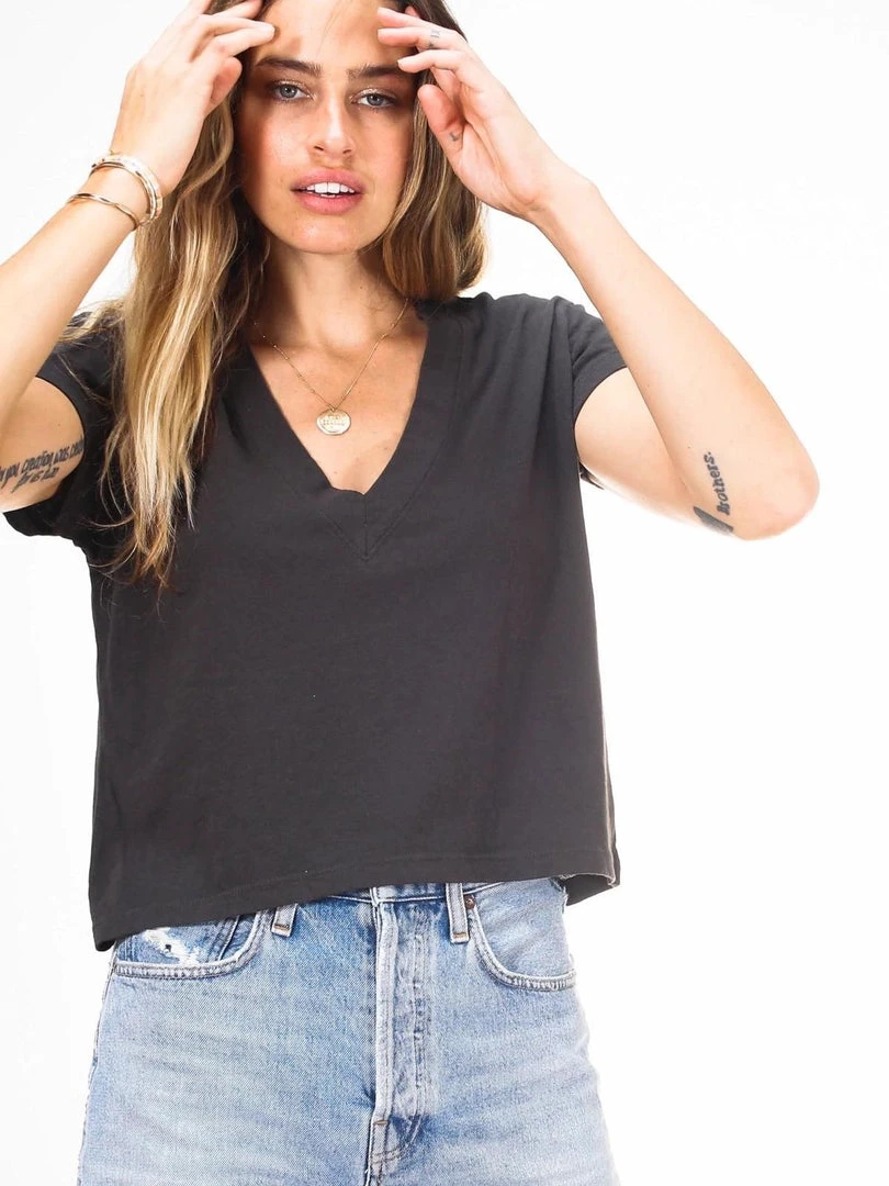 The Perfect White Tee Clothing Alanis Tee-Vintage Black 3 The Perfect White Tee Clothing Alanis Tee-Vintage Black