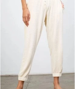 Donni Clothing Terry Henley Sweatpant- Creme