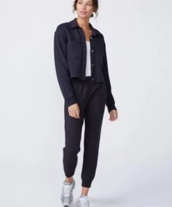 Monrow Cropped Trucker Jacket - Faded Black 10 Monrow Cropped Trucker Jacket - Faded Black