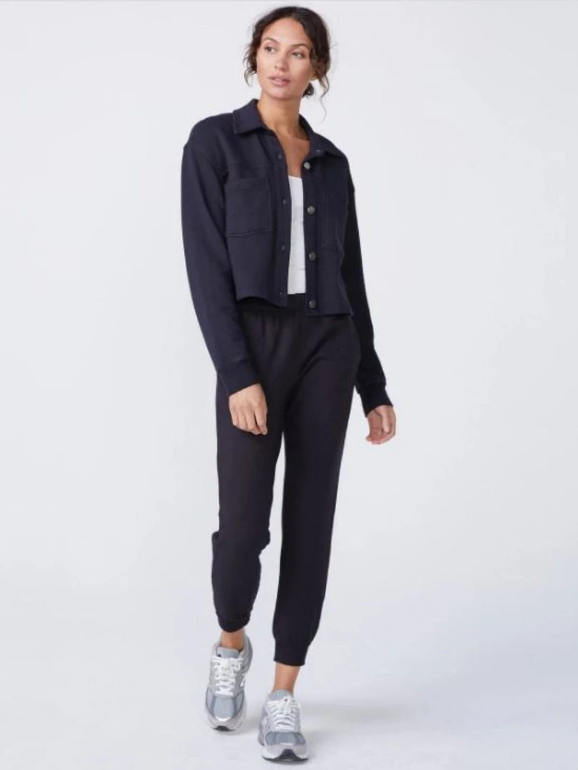 Monrow Cropped Trucker Jacket - Faded Black 5 Monrow Cropped Trucker Jacket - Faded Black