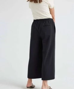RicherPoorer Terry Wide Leg Pant - Black Clothing