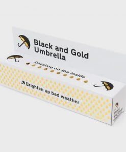 Suck UK Accessories Black & Gold Umbrella