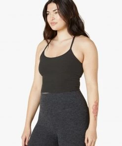 Beyond Yoga Spacedye Slim Racerback Cropped Tank - Black Clothing