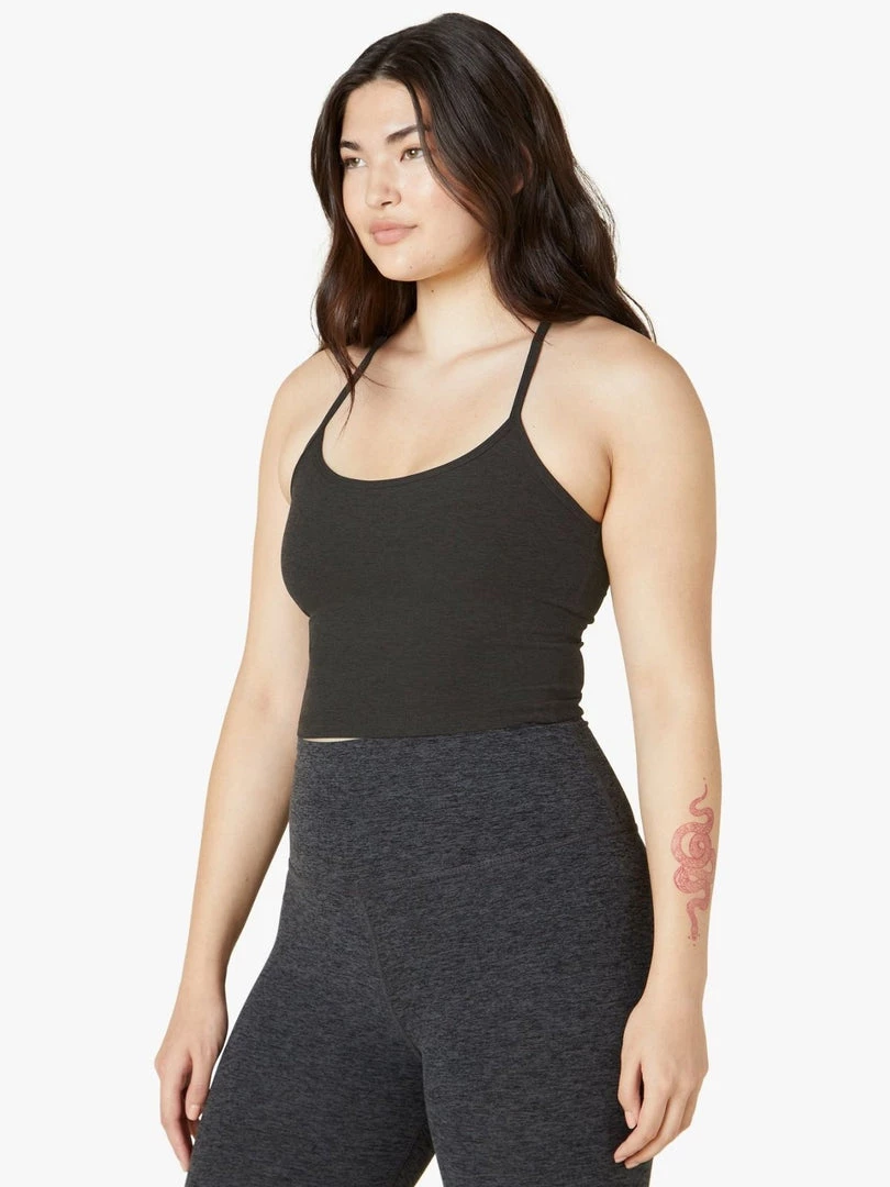 Beyond Yoga Spacedye Slim Racerback Cropped Tank - Black Clothing 4 Beyond Yoga Spacedye Slim Racerback Cropped Tank - Black Clothing