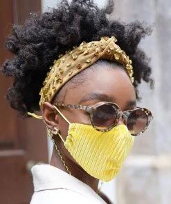 Lele Sadoughi Set Of 3 Face Masks - Golden Flower Accessories 11 Lele Sadoughi Set Of 3 Face Masks - Golden Flower Accessories