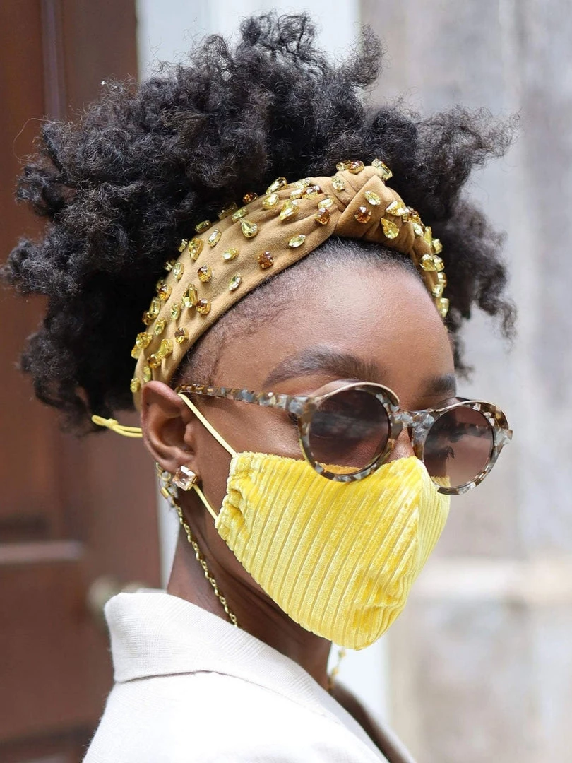 Lele Sadoughi Set Of 3 Face Masks - Golden Flower Accessories 6 Lele Sadoughi Set Of 3 Face Masks - Golden Flower Accessories