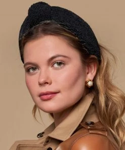 Lele Sadoughi Knotted Headband - Black Teddy Accessories