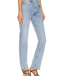 Agolde Lana Mid Rise Vintage Straight Jeans - Fiction