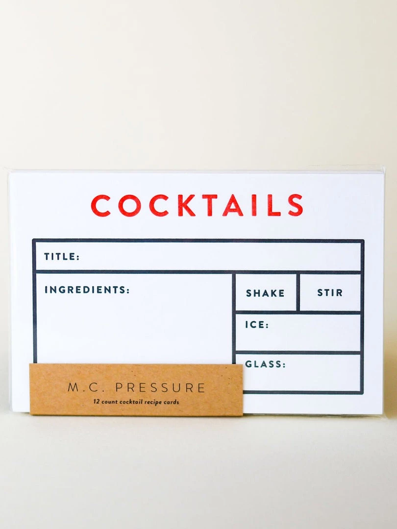 M.C. Pressure Home & Gift Cocktail Recipe Card 3 M.C. Pressure Home & Gift Cocktail Recipe Card
