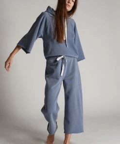 AMO Coco Wide Leg Sweatpant - Faded Teal Clothing