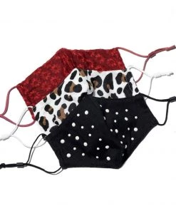 Lele Sadoughi Set Of 3 Garnet Face Masks