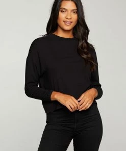 Chaser Heirloom Long Sleeve Batwing Zip Back