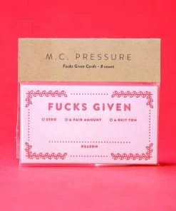 M.C. Pressure Home & Gift Fucks Given - Letterpress Card Pack
