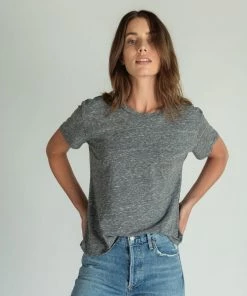 The Perfect White Tee Harley Boxy Crew - Heather Grey