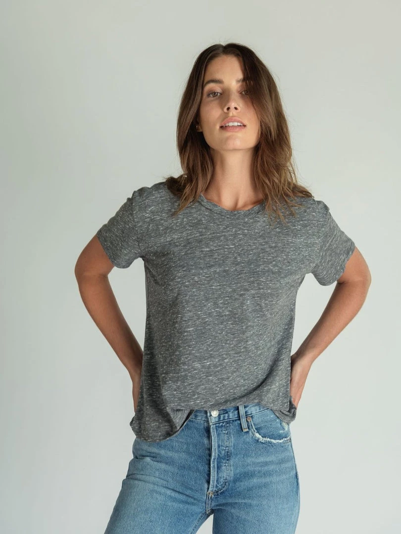 The Perfect White Tee Harley Boxy Crew - Heather Grey 3 The Perfect White Tee Harley Boxy Crew - Heather Grey