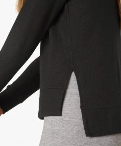 Beyond Yoga Side Slit LS Pullover - Black Clothing 9 Beyond Yoga Side Slit LS Pullover - Black Clothing