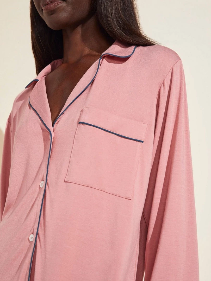 Eberjey Gisele Sleepshirt - La Rosa/Indigo Clothing 5 Eberjey Gisele Sleepshirt - La Rosa/Indigo Clothing