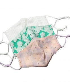 Lele Sadoughi Accessories Set Of 3 Masks - Lagoon Sweetheart