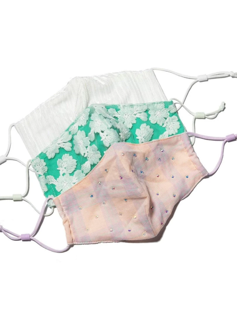 Lele Sadoughi Accessories Set Of 3 Masks - Lagoon Sweetheart 3 Lele Sadoughi Accessories Set Of 3 Masks - Lagoon Sweetheart