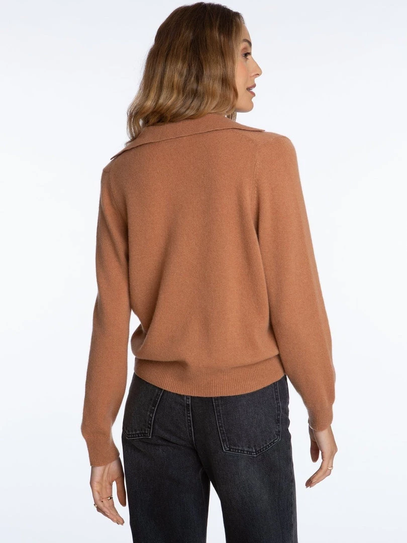 525 America Cashmere Polo Pullover - Toasted Almond Clothing 5 525 America Cashmere Polo Pullover - Toasted Almond Clothing