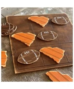 Grace Graffiti Home & Gift Tic-Tac-Toe Wooden Game, Footballs/States