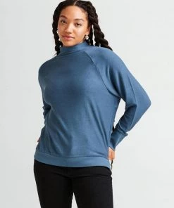 RicherPoorer Clothing Cozy Knit Long Sleeve Sweater - Blue Mirage