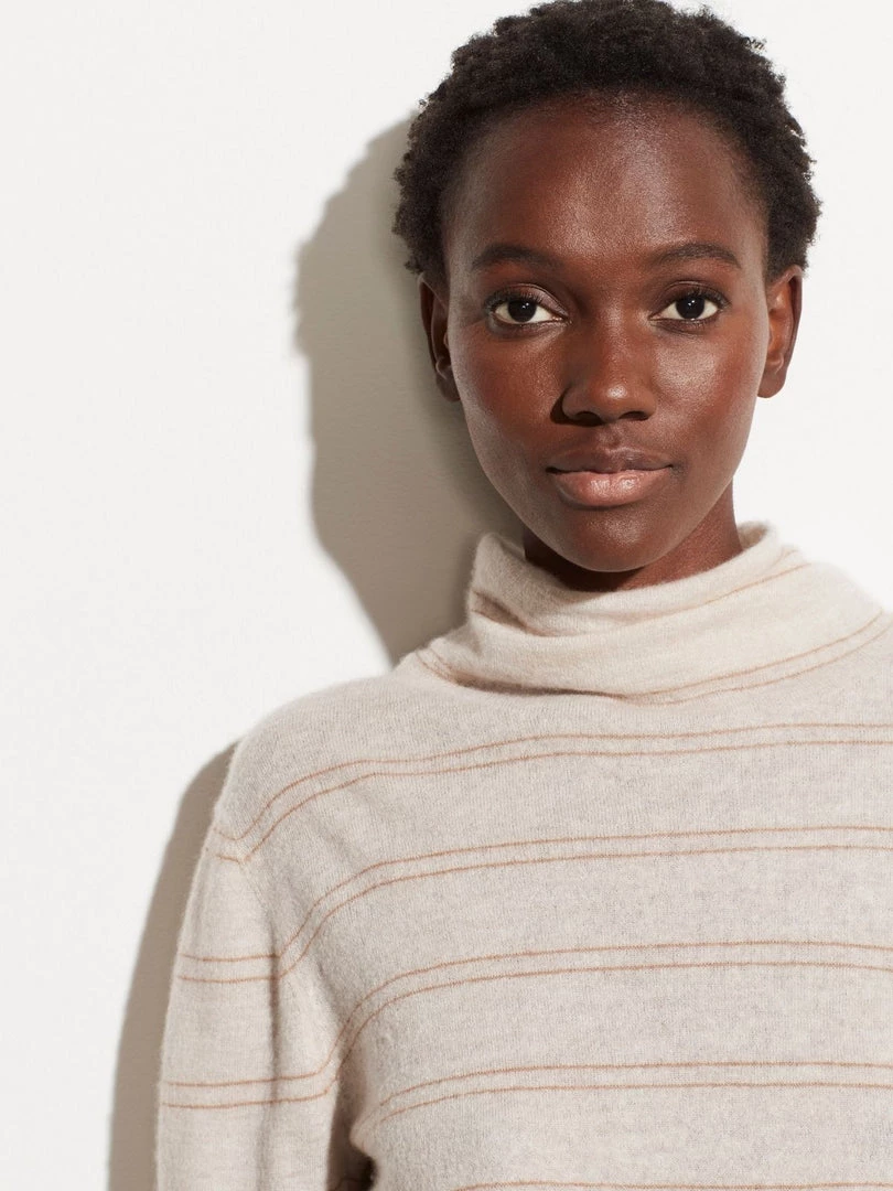 Vince Cashmere Striped Fitted Turtlenecck 3 Vince Cashmere Striped Fitted Turtlenecck