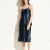 Vince Clothing Satin Slip Skirt - Navy