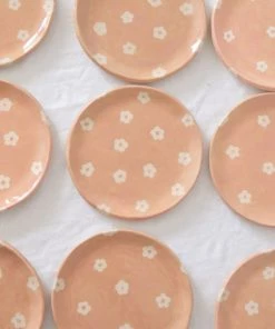 Erika Christine Ceramics Home & Gift Peach Petunia Catchall Plate