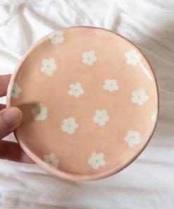 Erika Christine Ceramics Home & Gift Peach Petunia Catchall Plate
