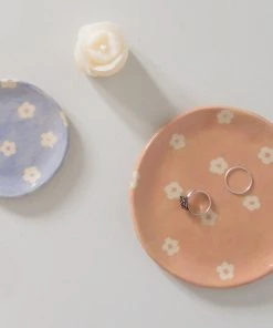 Erika Christine Ceramics Home & Gift Peach Petunia Catchall Plate