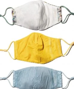 Lele Sadoughi Set Of 3 Face Masks - Golden Flower Accessories