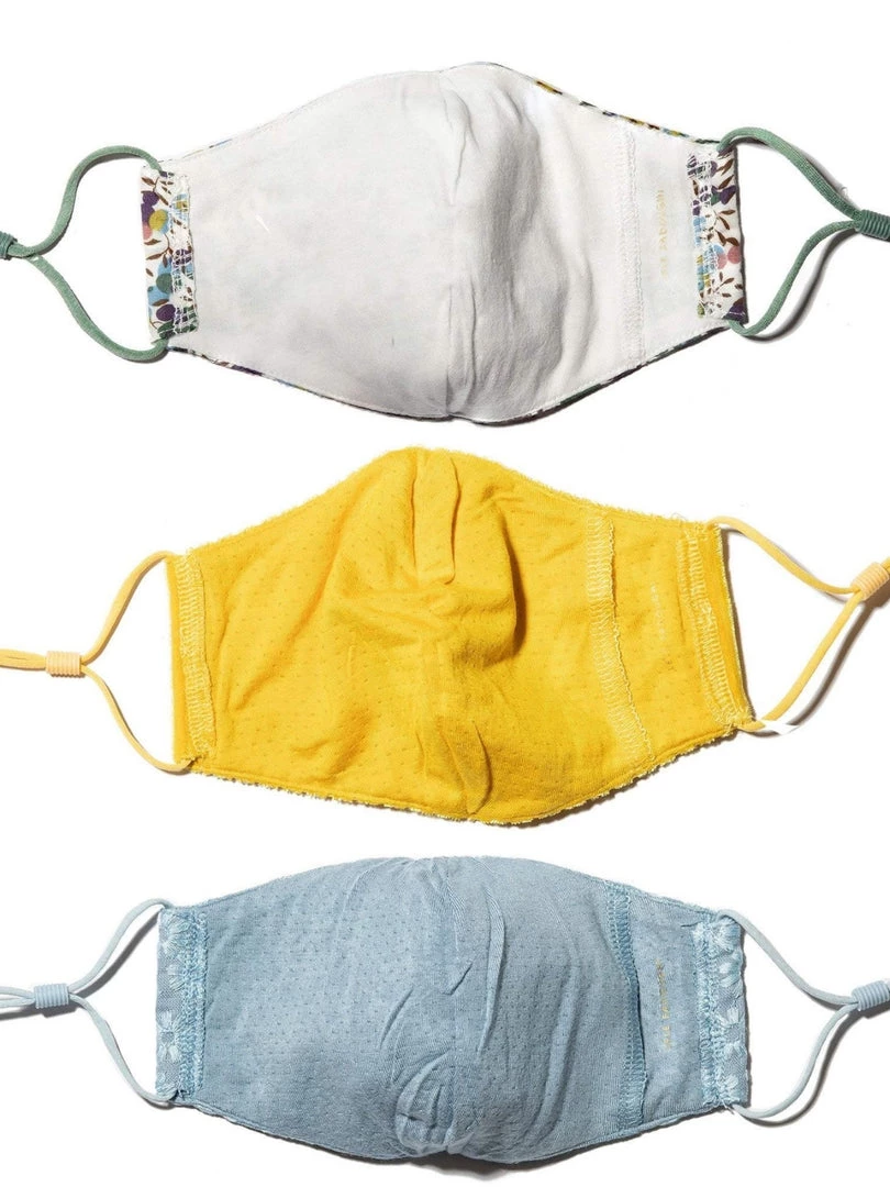 Lele Sadoughi Set Of 3 Face Masks - Golden Flower Accessories 4 Lele Sadoughi Set Of 3 Face Masks - Golden Flower Accessories