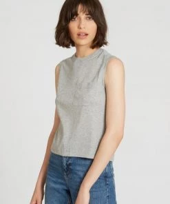 Autumn Cashmere Clothing Muscle Tee Platinum